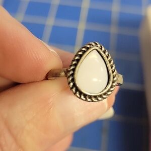 Opal Silver Tone Ring Brand New